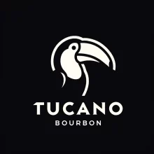 DALL·E 2024-05-13 17.12.52 - A logo design for 'Tucano Bourbon' featuring a stylized toucan without any text, against a solid black background. The toucan should be designed in a